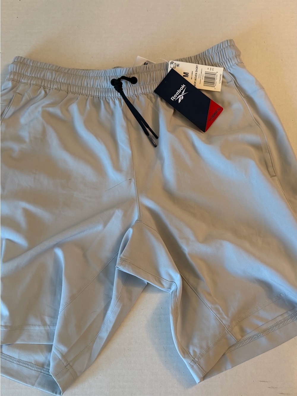 Reebok Pure Gray Athletic Shorts with Drawstring size Medium